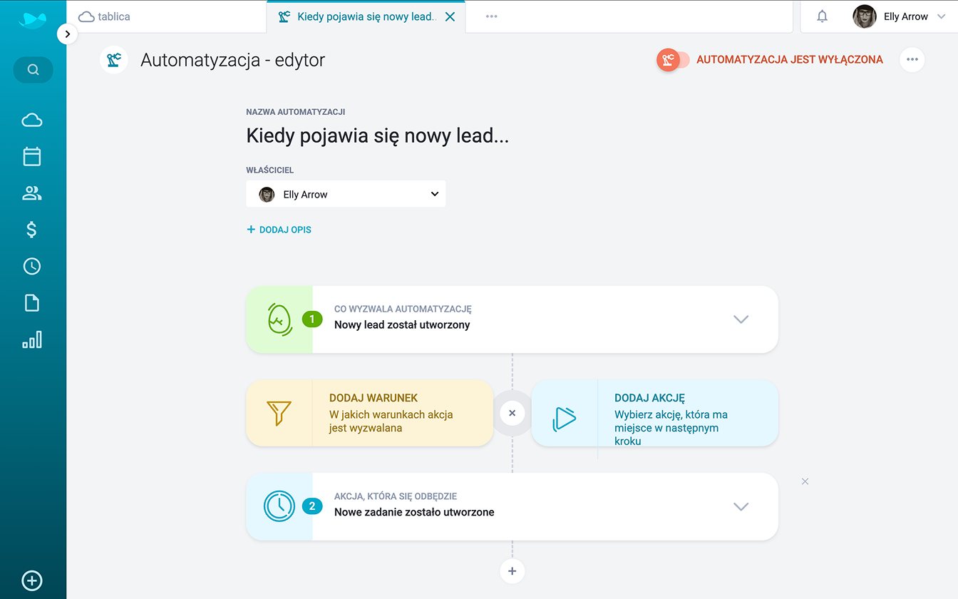 Automatyzacje CRM – wizualny edytor reguł